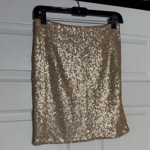 Forever 21 Gold Sequin Mini Skirt